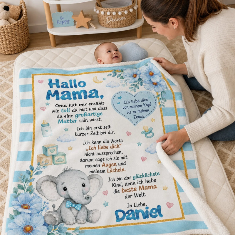 Personalisierte Decke - Geschenk für frischgebackene Eltern - Du bist meine ganze Welt