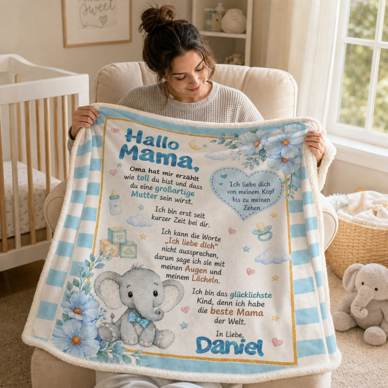 Personalisierte Decke - Geschenk für frischgebackene Eltern - Du bist meine ganze Welt