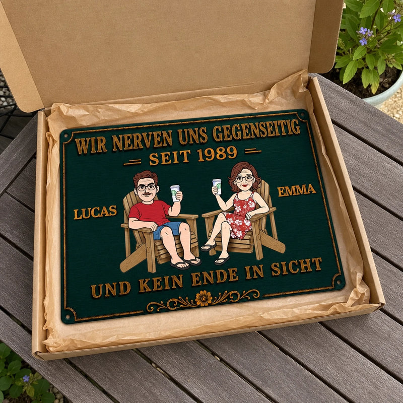 Personalisiertes Metallschild – Geschenk für Paar – Gemeinsam lachen
