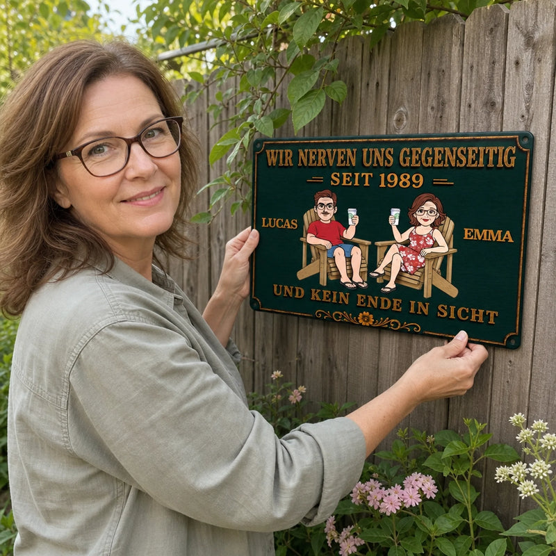 Personalisiertes Metallschild – Geschenk für Paar – Gemeinsam lachen