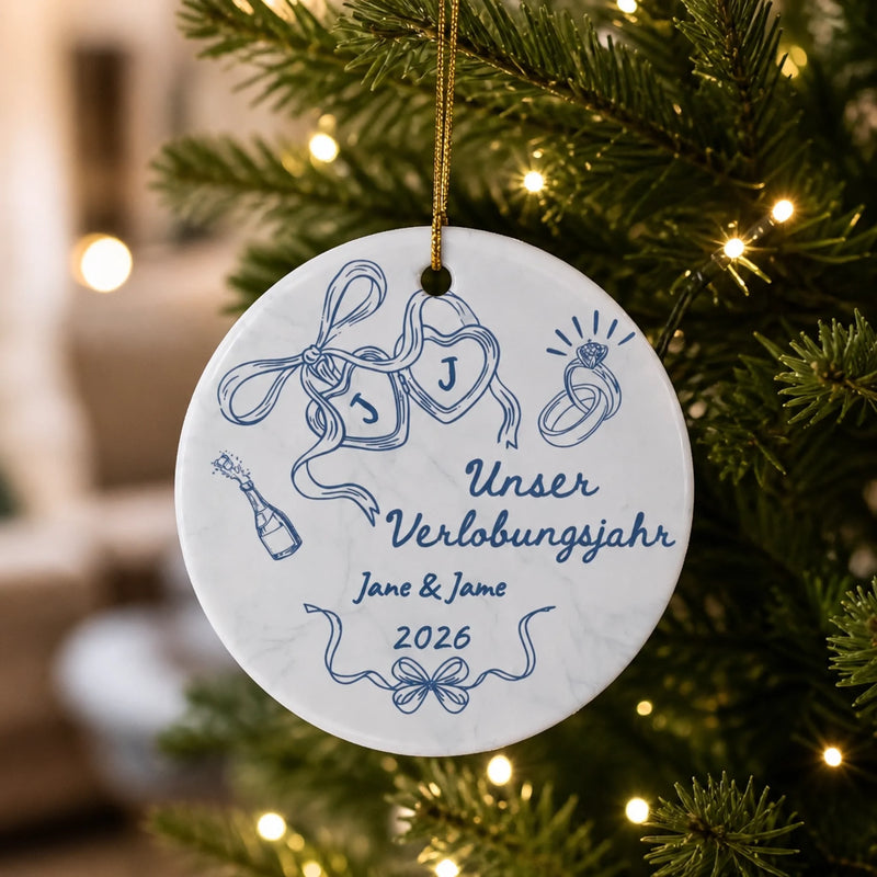 Personalisiertes Keramikornament – Weihnachtsgeschenk für Paar – Erstes gemeinsames Weihnachten