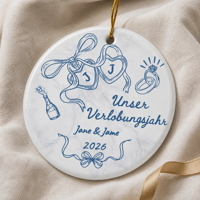 Personalisiertes Keramikornament – Weihnachtsgeschenk für Paar – Erstes gemeinsames Weihnachten