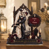 Personalisierte zweilagige Holzplakette - Halloween, Geschenke für Paar – Unsere ewige Gothic-Liebe
