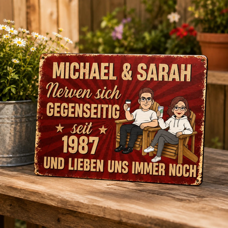 Personalisiertes Metallschild – Geschenk für Paar – Solange wir uns haben