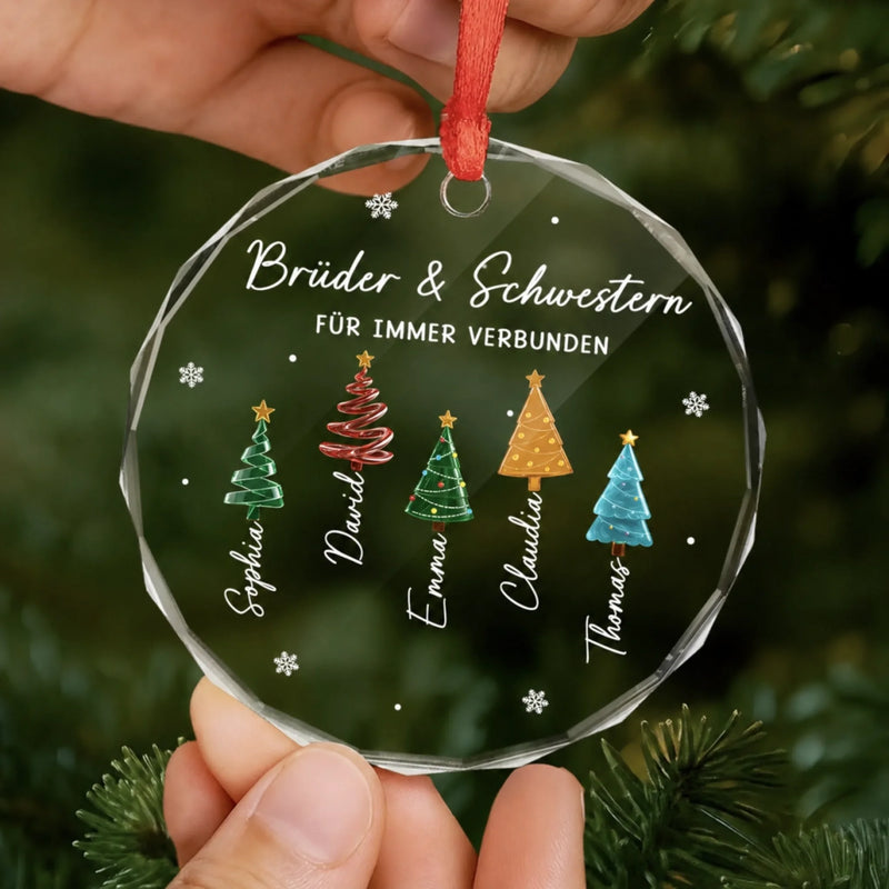 Personalisierte Glasornamente – Weihnachtsgeschenk für Geschwister - Geschwister Machen Weihnachten Noch Schöner
