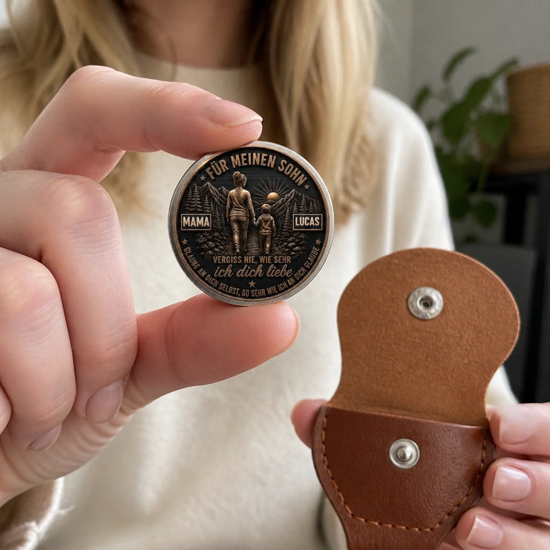 Personalisierter Taschenknuddler – Geschenk für Sohn – Wohin du auch gehst