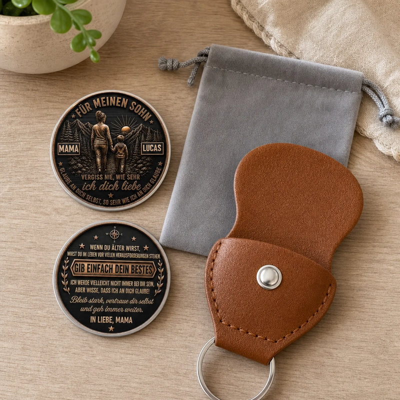Personalisierter Taschenknuddler – Geschenk für Sohn – Wohin du auch gehst