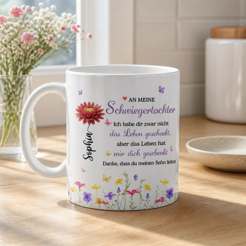 Personalisierte Tasse – Geschenk für Schwiegertochter – Danke für dein großes Herz