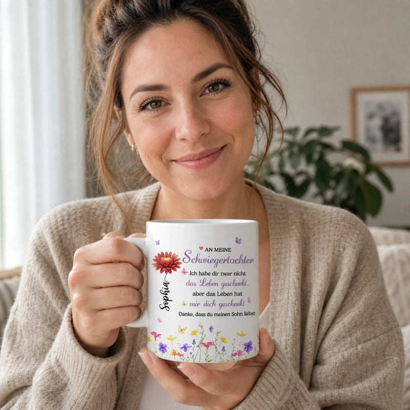 Personalisierte Tasse – Geschenk für Schwiegertochter – Danke für dein großes Herz