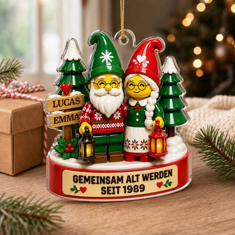 Personalisiertes Acrylornament – Weihnachtsgeschenk für Brautpaare – Gemeinsam Alt Werden