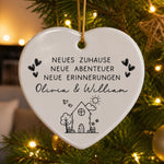 Personalisierter Keramikanhänger – Einzugsgeschenk für Paare, neue Hausbesitzer – Neues Zuhause, neue Abenteuer