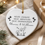 Personalisierter Keramikanhänger – Einzugsgeschenk für Paare, neue Hausbesitzer – Neues Zuhause, neue Abenteuer
