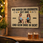 Personalisiertes Metallschild – Geschenk für Paar – Seit Jahren ein Team