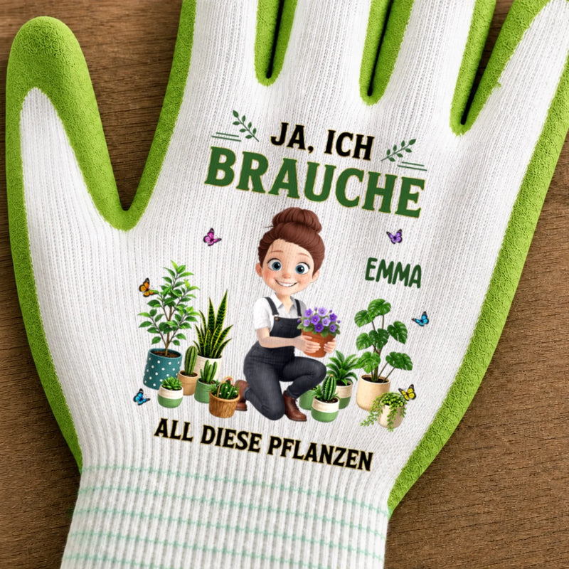 Personalisierte rutschfeste Gartenhandschuhe – Geschenk für Gärtnerin & Pflanzenliebhaber – All Diese Pflanzen