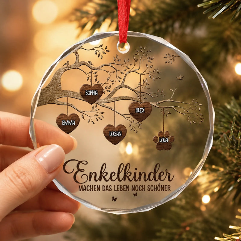 Personalisierte Glasornamente – Weihnachtsgeschenk für Familie – Eine Familie