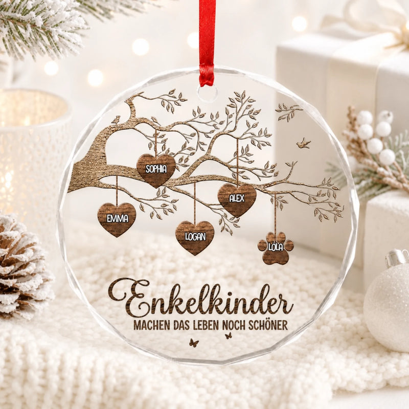 Personalisierte Glasornamente – Weihnachtsgeschenk für Familie – Eine Familie