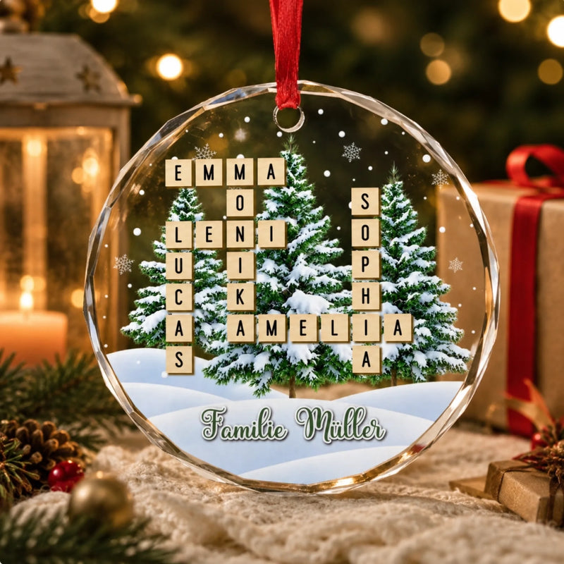 Personalisierte Glasornamente – Weihnachtsgeschenk für Familie – Viele Namen, eine Familie