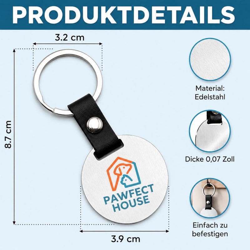 Personalisierter runder Metall-Schlüsselanhänger – Geschenk für Paare – Für immer zusammen