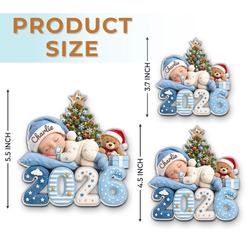 Personalisiertes Acrylornament – Geschenk für Babys & frischgebackene Eltern – Babys erstes Weihnachten