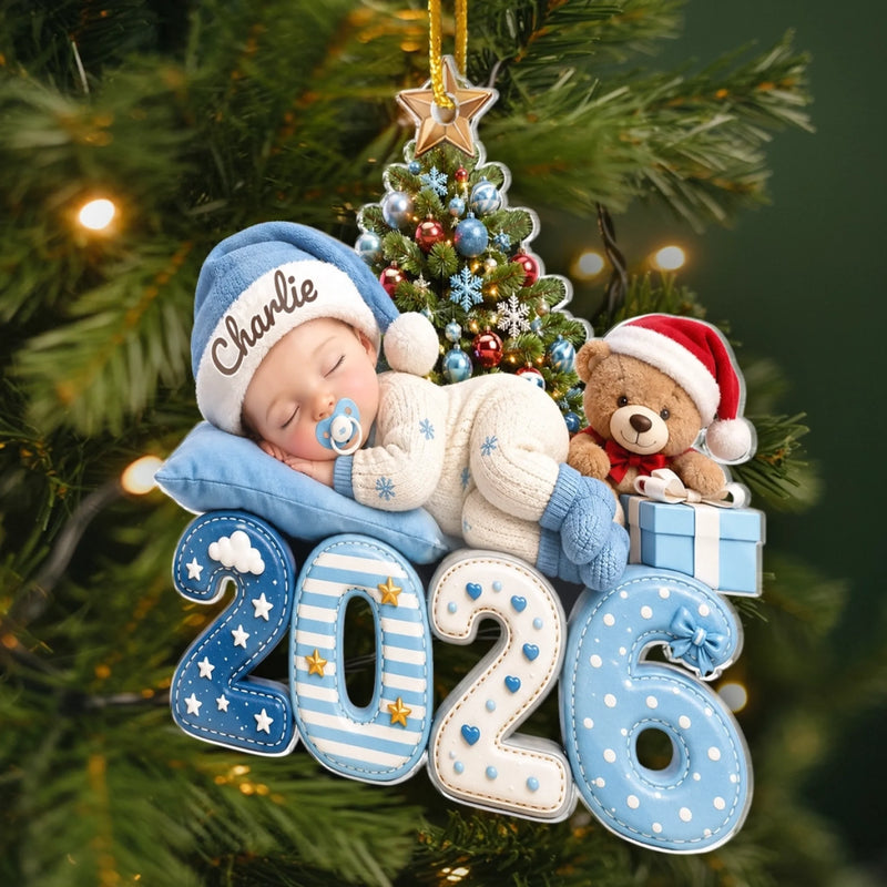 Personalisiertes Acrylornament – Geschenk für Babys & frischgebackene Eltern – Babys erstes Weihnachten