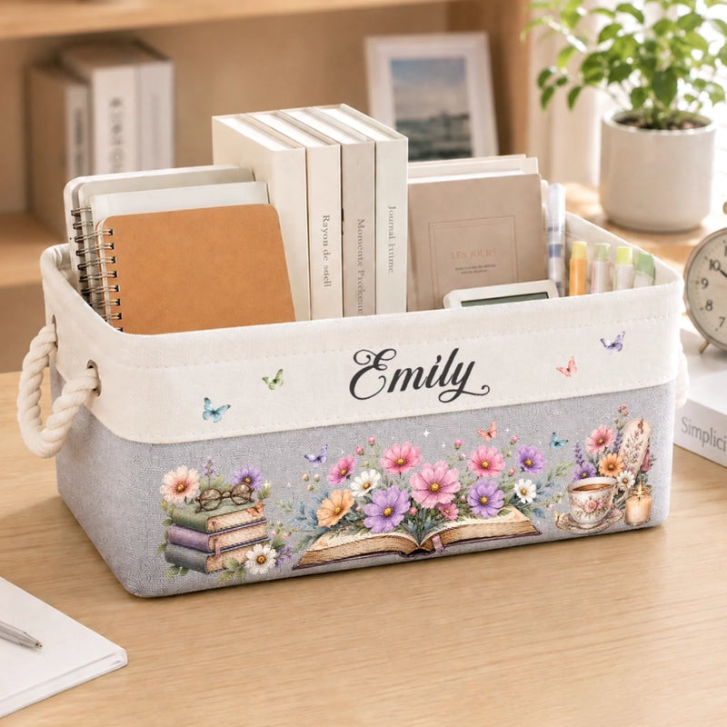 Personalisierte Aufbewahrungskorb – Geschenk für Frauen, Dich Selbst – Verloren zwischen den Seiten