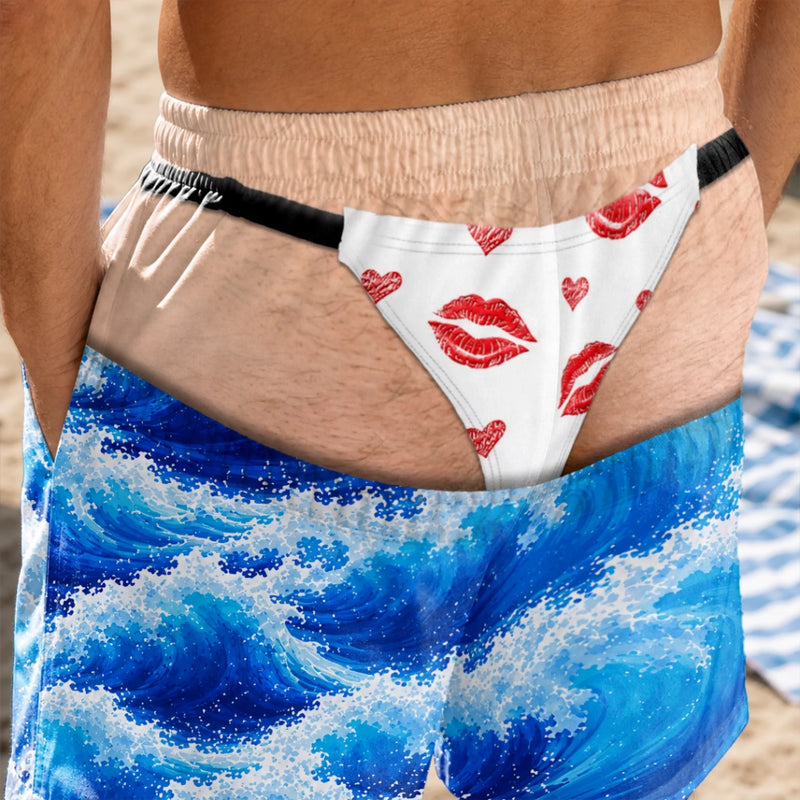 Personalisierte Herren-Badeshorts – Lustige Geschenke für Männer – Ein bisschen frech