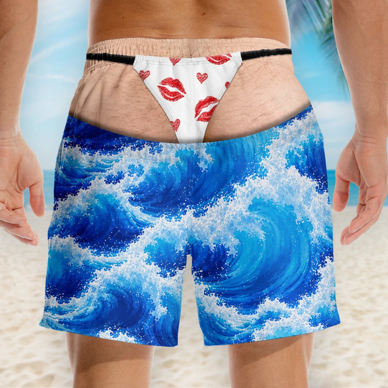 Personalisierte Herren-Badeshorts – Lustige Geschenke für Männer – Ein bisschen frech
