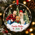Personalisierte Glasornamente mit Foto – Weihnachtsgeschenk für Familie – Weihnachten heißt Familie