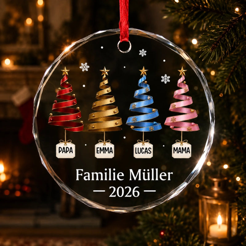 Personalisierte Glasornamente – Weihnachtsgeschenk für Familie – Für immer