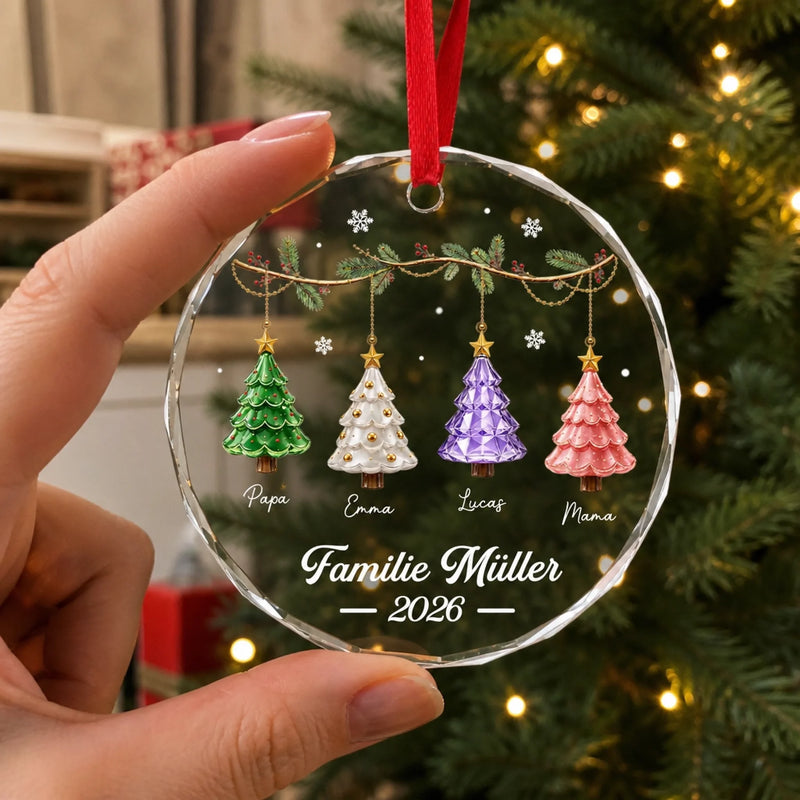 Personalisierte Glasornamente – Weihnachtsgeschenk für Familie – Unsere Familie