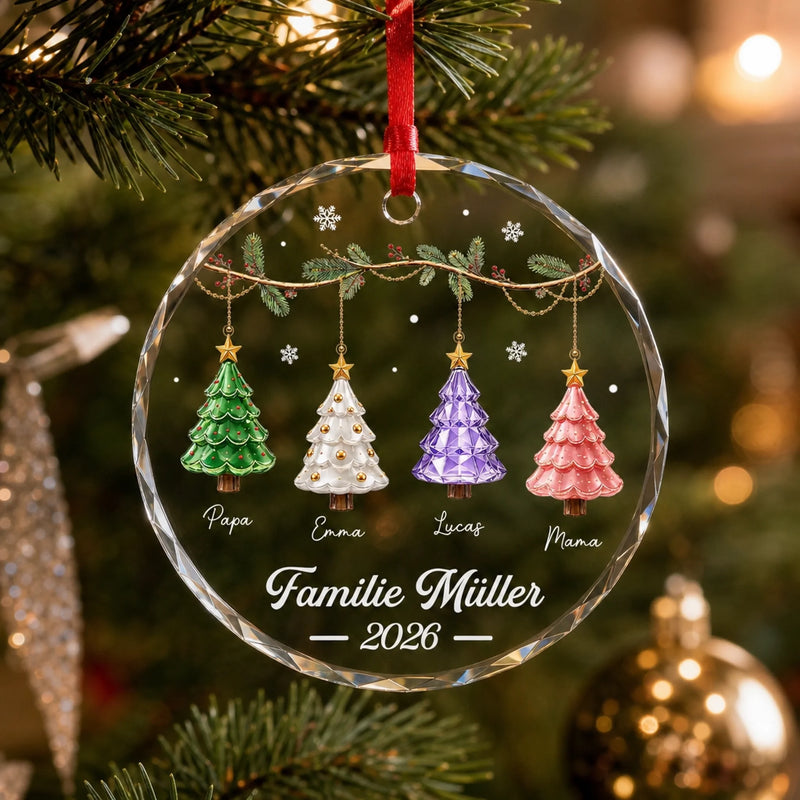 Personalisierte Glasornamente – Weihnachtsgeschenk für Familie – Unsere Familie