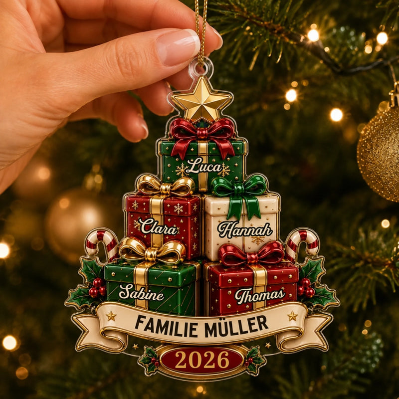 Personalisiertes Acrylornament – Weihnachtsgeschenk für Familie – Familie, unendlich viel Liebe
