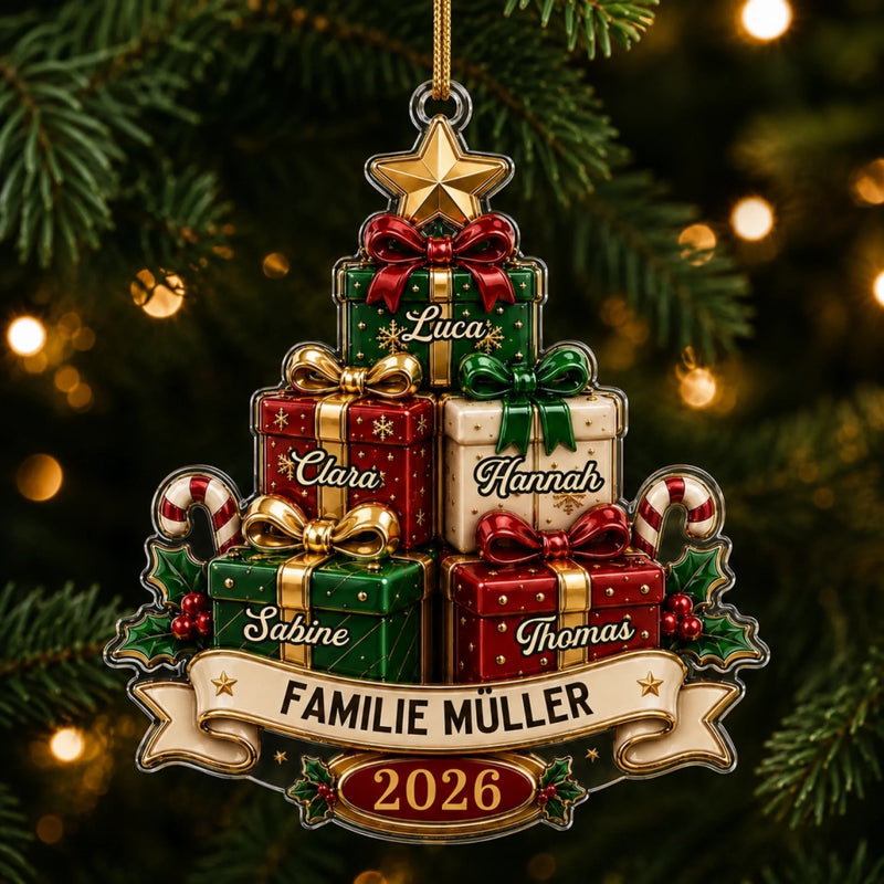 Personalisiertes Acrylornament – Weihnachtsgeschenk für Familie – Familie, unendlich viel Liebe