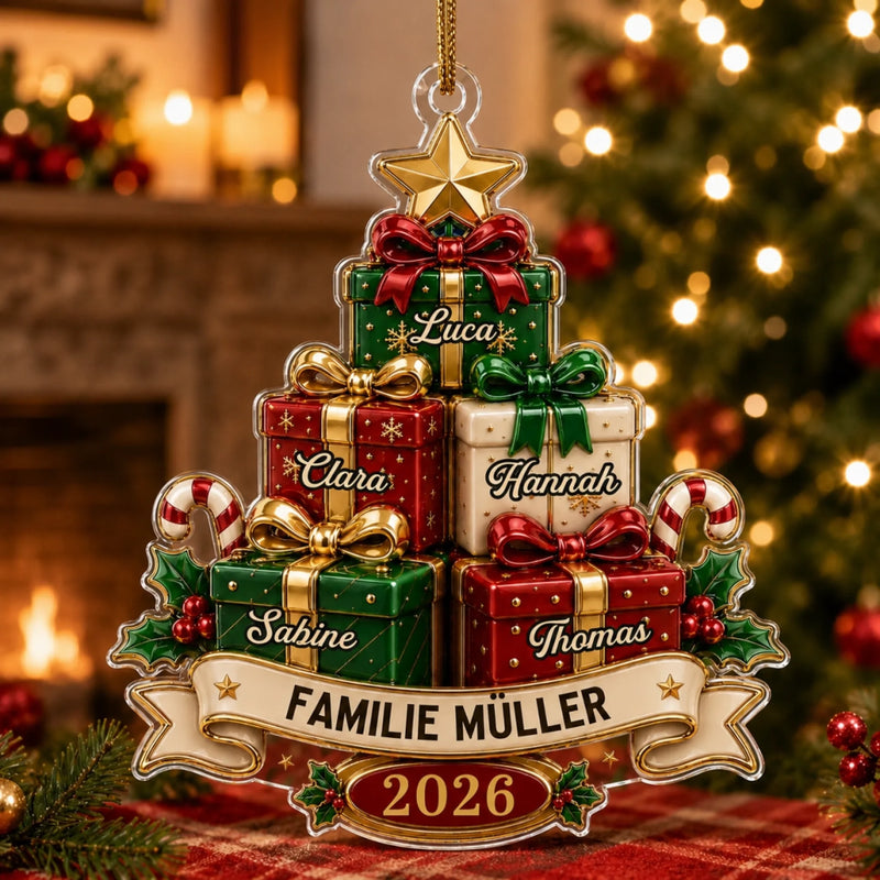 Personalisiertes Acrylornament – Weihnachtsgeschenk für Familie – Familie, unendlich viel Liebe