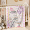 Personalisierte Decke - Geschenk für frischgebackene Eltern - Hallo Mama