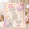 Personalisierte Decke - Geschenk für frischgebackene Eltern - Hallo Mama