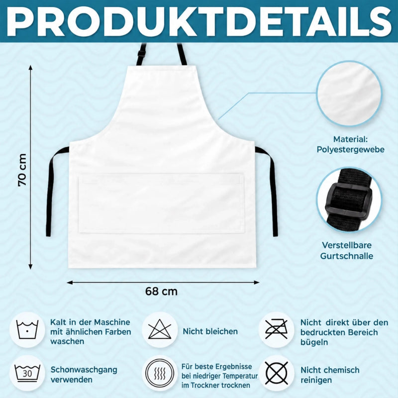 Personalisierte Schürze mit Tasche – Geschenk für Männer – König des Grills