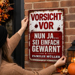 Personalisiertes Metallschild – Halloween-Geschenk für Familien – Spukhaus der Hexe