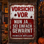 Personalisiertes Metallschild – Halloween-Geschenk für Familien – Spukhaus der Hexe
