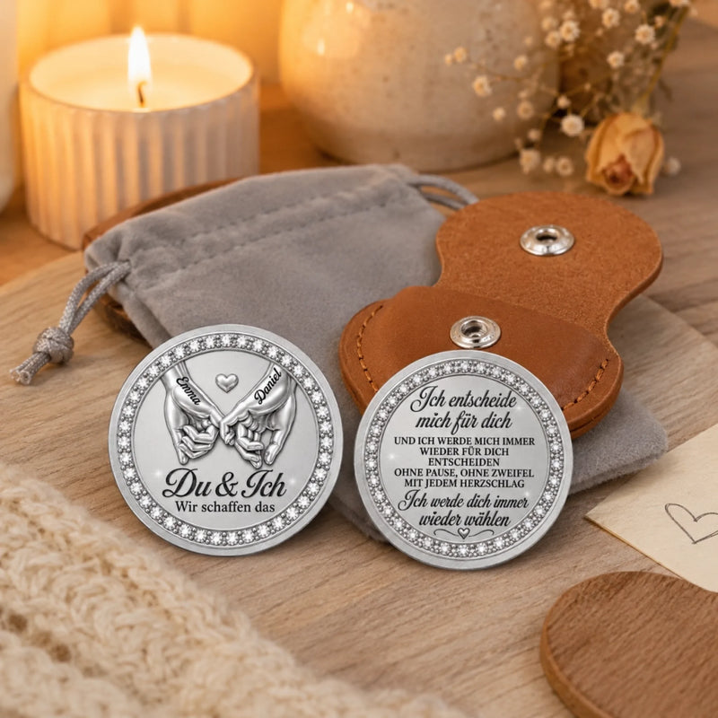 Personalisierter Taschenknuddler – Geschenk Für Paar – Hand in Hand durchs Leben