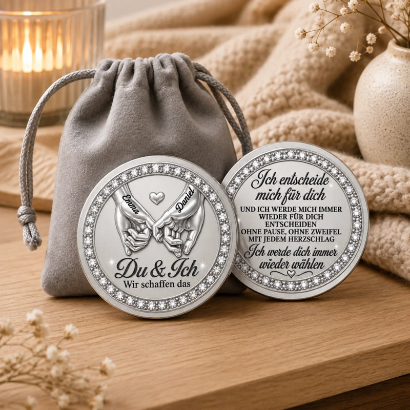 Personalisierter Taschenknuddler – Geschenk Für Paar – Hand in Hand durchs Leben