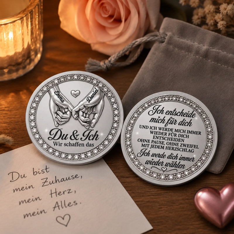 Personalisierter Taschenknuddler – Geschenk Für Paar – Hand in Hand durchs Leben