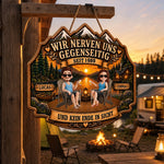 Personalisiertes Holzschild – Geschenk für Campingpaare – Liebe, Lachen
