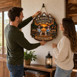 Personalisiertes Holzschild – Geschenk für Campingpaare – Liebe, Lachen
