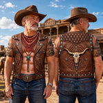 Personalisiertes Allover bedrucktes T-Shirt - Geschenke für Männer - Cowboy Six Pack