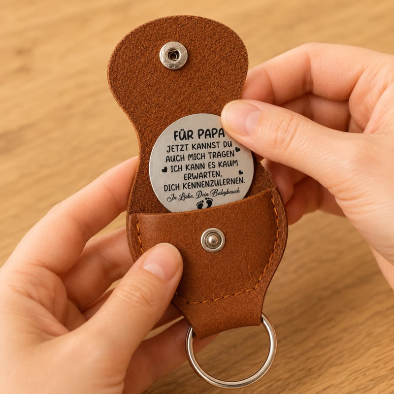 Personalisierter Taschenknuddler mit Foto – Geschenk für Papa – Bis bald, Papa