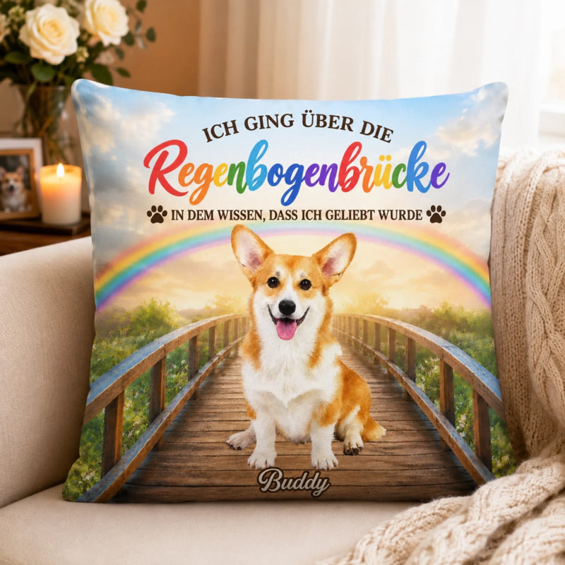 Personalisiertes Taschenkissen mit Foto – Gedenkgeschenke | Erinnerung an Haustier – Für immer geliebt