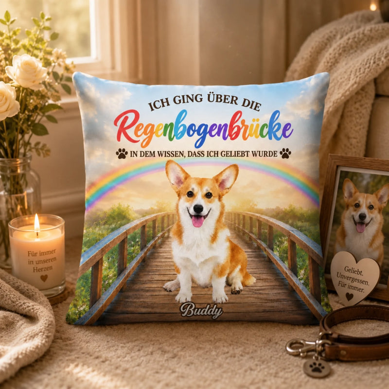 Personalisiertes Taschenkissen mit Foto – Gedenkgeschenke | Erinnerung an Haustier – Für immer geliebt
