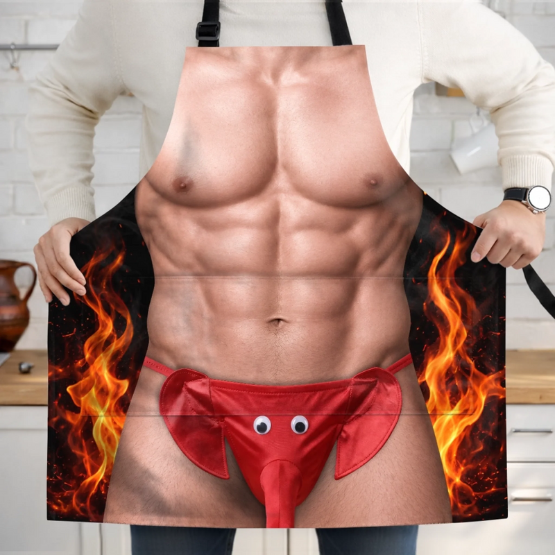Personalisierte Schürze mit Tasche – Geschenk für Männer – Heißes Zeug kommt durch