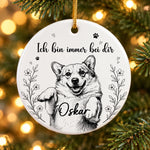 Personalisiertes Keramikornament mit Foto – Gedenkgeschenke | Erinnerung an Haustier – Ich hin immer bei dir